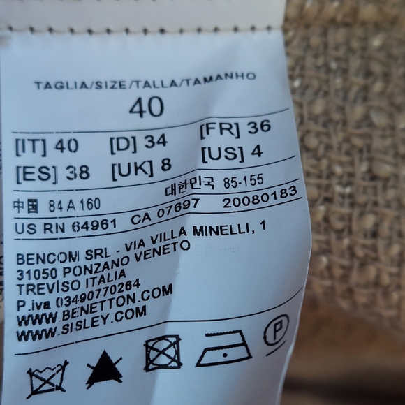 Stile Benetton Italian Lana Wool Blend Tweed Jacket - Picture 14 of 16